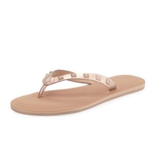 Rebecca Minkoff Fiona Studded Thong Sandals Flip Flops Nude Blush Size 9